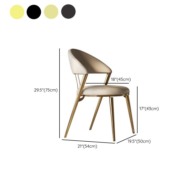 Upholstered Side Chair Nordic Style Open Back Armless Chair in Grey