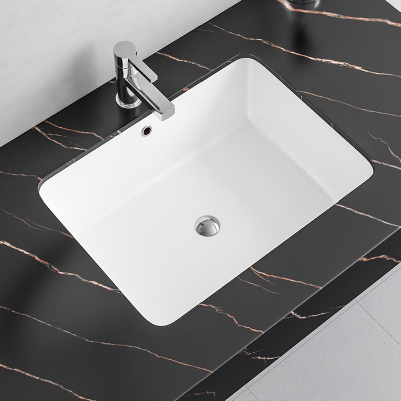 Undermount Bathroom Sink Modern Style Overflow Hole Design Ceramic Bathroom Sink