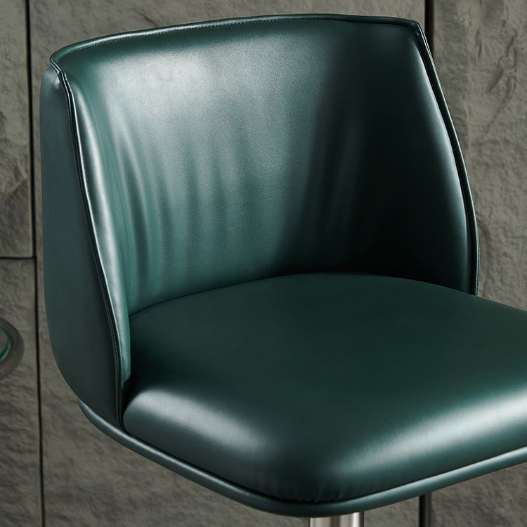 Modern Rotatable Backrest Counter Stool Stainless Steel Bar Stool with Pedal for Cafe