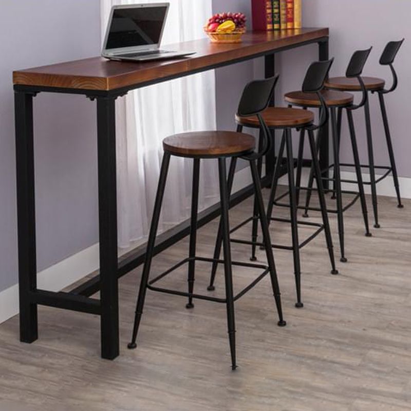 Industrial Trestle Pub Dining Set 1/2/5 Pieces Solid Wood Rectangle Bar Pub Table Set