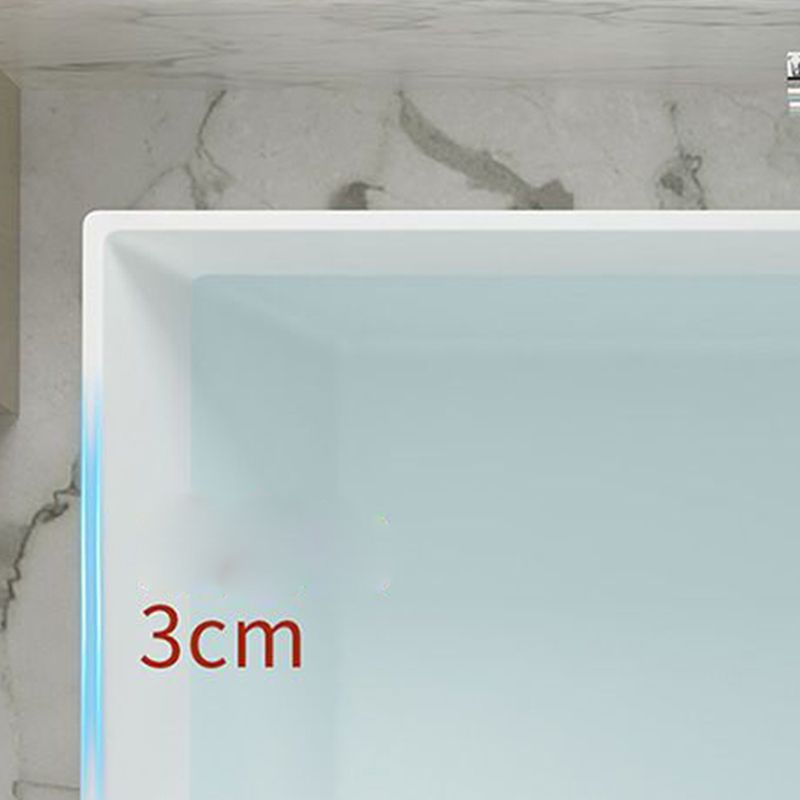 Modern Freestanding Soaking Bathtub Rectangle Acrylic Bathtub in White