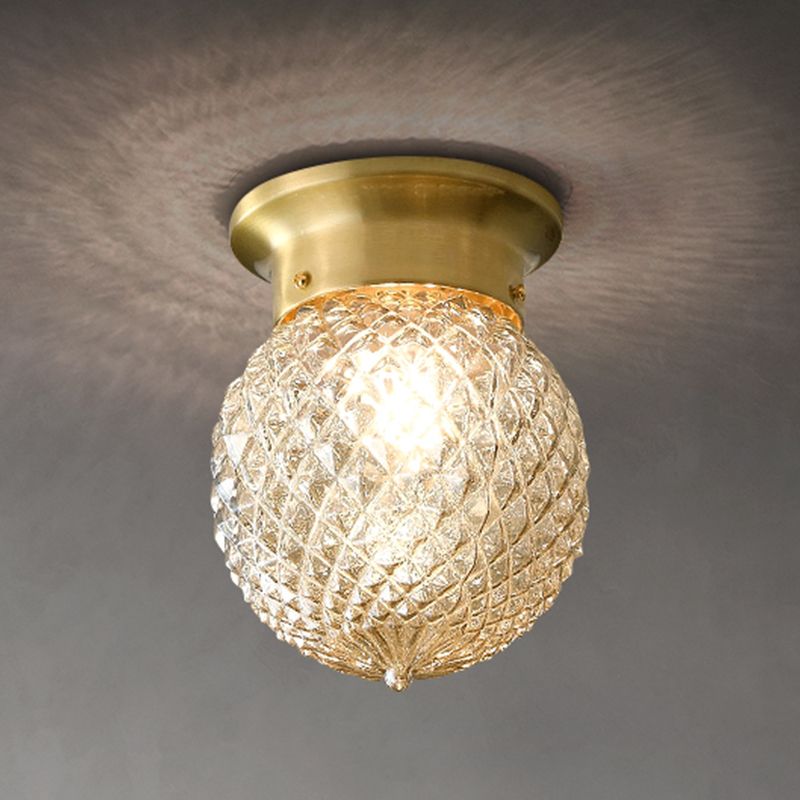 Plafonnier géométrique en verre et Bronze, Style créatif moderne, en cuivre, pour couloir