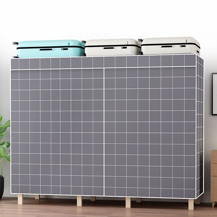 Contemporary Style Wardrobe Pine Solid Wood 1-Door Wardrobe Closet for Bedroom