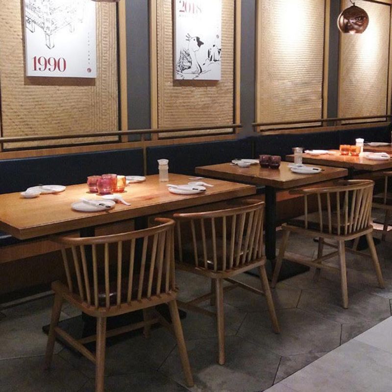 Wood Side Dining Arm Chair Contemporary Windsor Back Side Chair