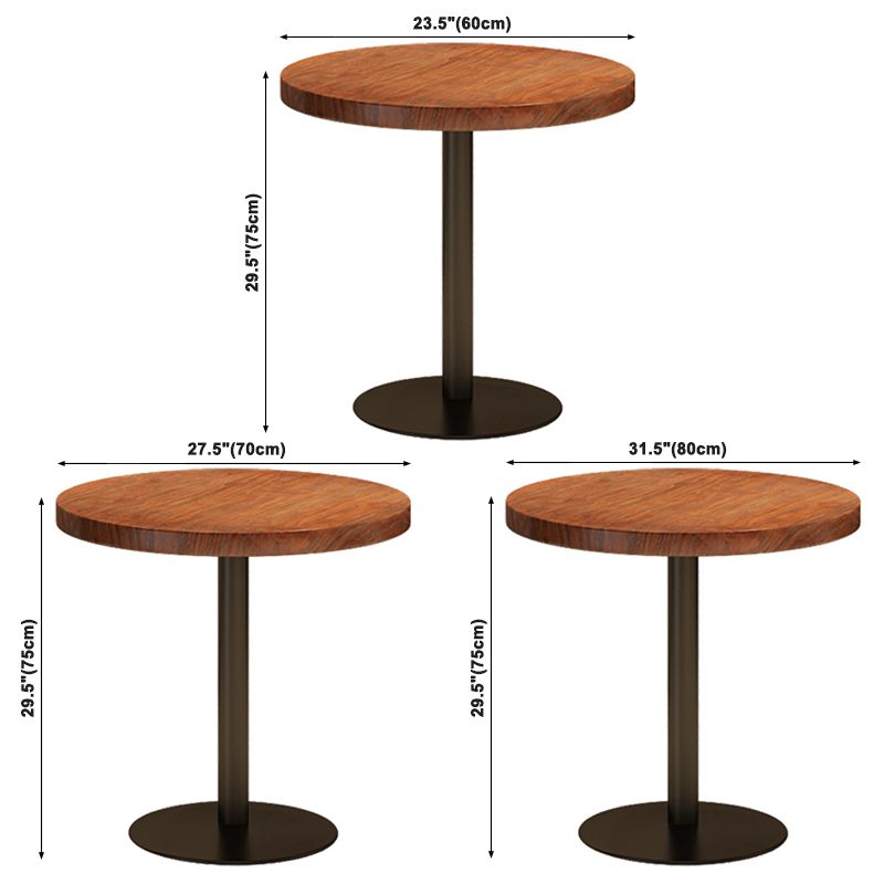 Einfacher Stil Home Wood Esstisch Rundform Tisch mit einer einzelnen Sockelbasis
