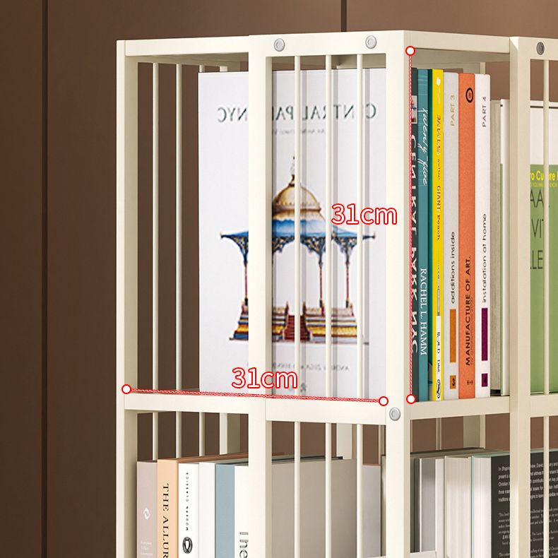 Modern Metal Bookshelf Pure White Standard Open Shelf Vertical Bookcase