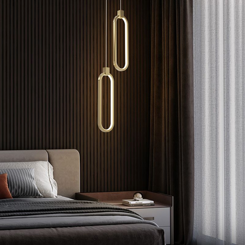 Kupfer zeitgenössische hängende Anhänger linearer Drop -Anhänger für Wohnzimmer