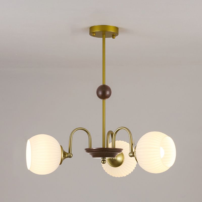 Tombra de tazón Ligera colgante Estilo moderno Candelera de vidrio blanco para sala de estar