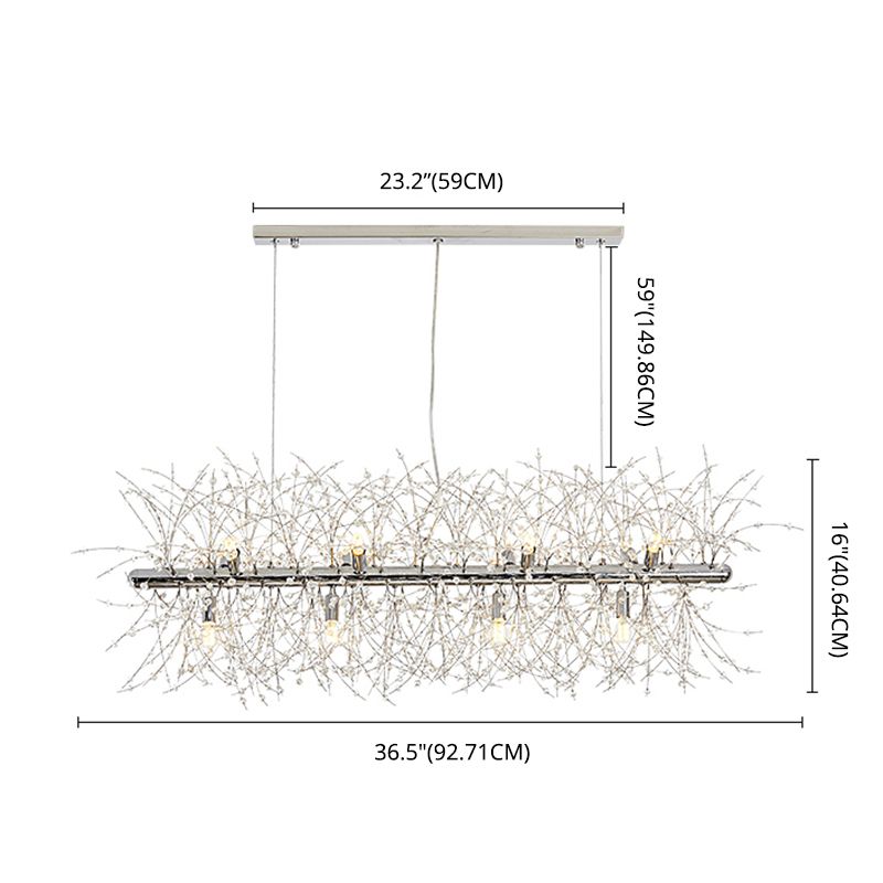 Firework Island Lighting Fixtures Crystal Minimalism Pendant Lighting Fixtures for Restaurant