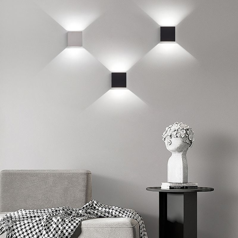 Nordic Style Wall Light Square Shape Wall Lamp with Aluminum Shade for Bedroom