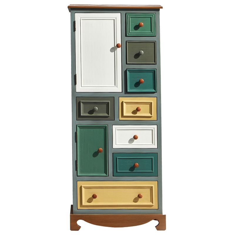 Coastal Storage Chest Dresser Solid Wood Storage Chest with Drawers and Doors