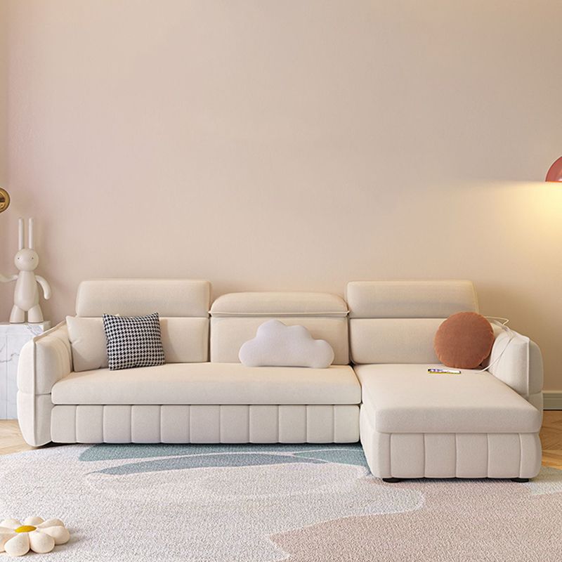 Modern & Contemporary Faux leather Upholstered Futon Sofa Bed in White