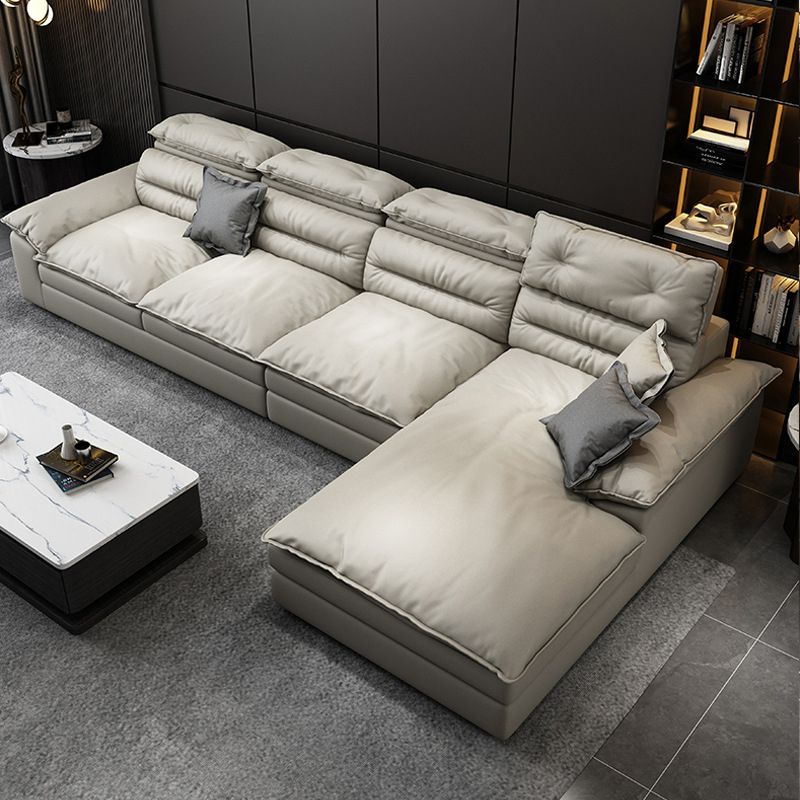 Square Arm Cushion Back Contemporary Removable Cushions Sofa & Chaise