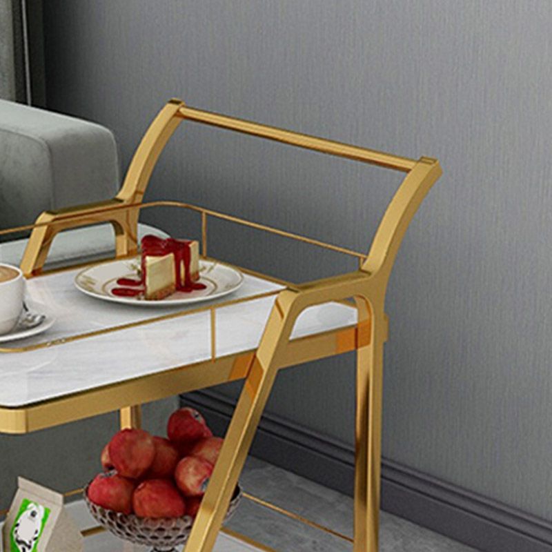Open Storage Modern Prep Table Home Dining Rolling Prep Table