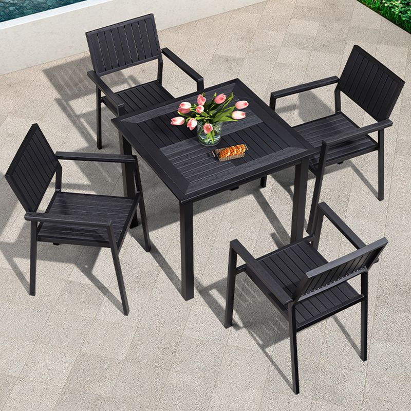 Industrial Metal Dining Armchair with Arm Patio Dining Chair