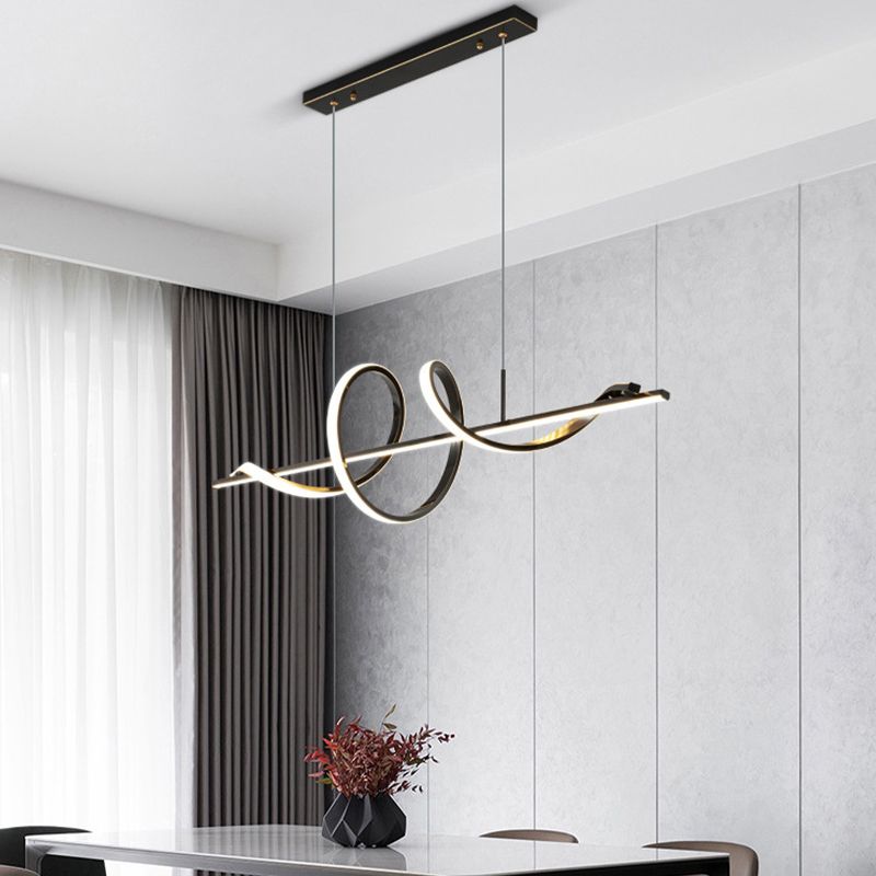 Single Black/Golden Kitchen Island Lighting Modern LED Island Pendant Lighting
