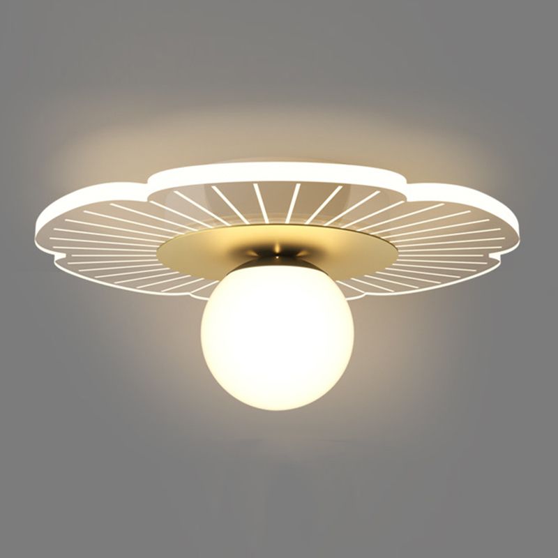 LED-Deckenleuchte für den Flur, schlichter Stil, kleine Messing-Unterputzleuchte