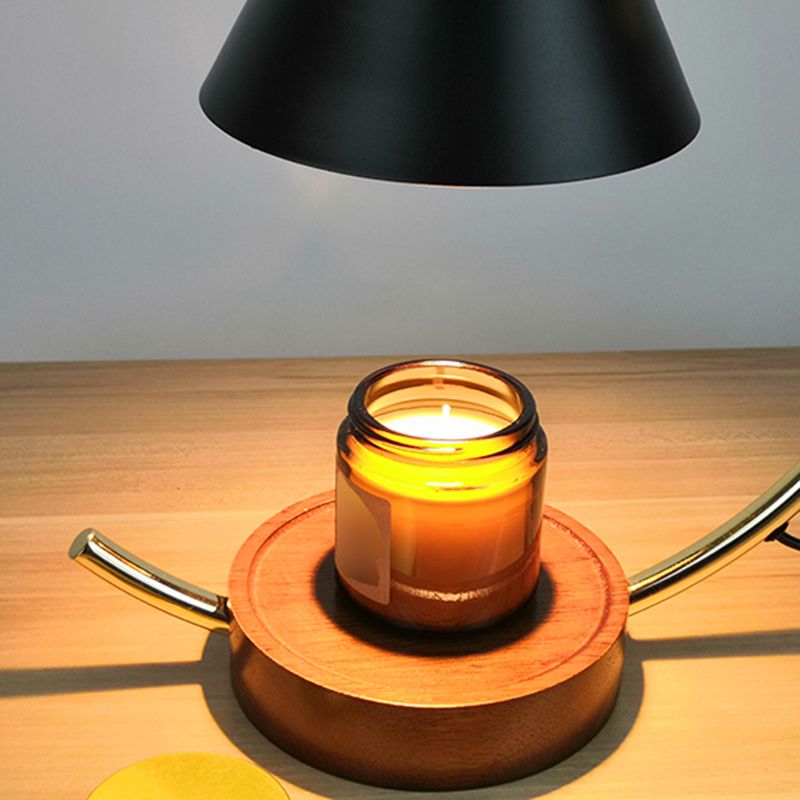 Nordic Style Iron Table Lamp Arc Shape Desk Light for Bedroom (Candle Not Included)