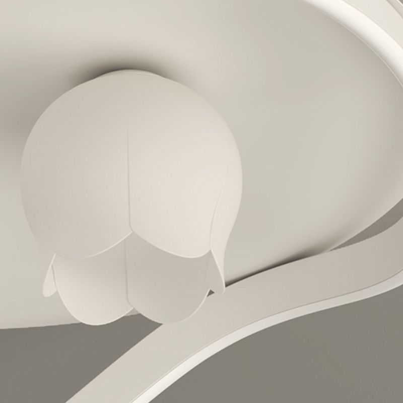 LED Modern Metal Flush Mount Linear Shape Ceiling Light with Plastic Shade for Living Room