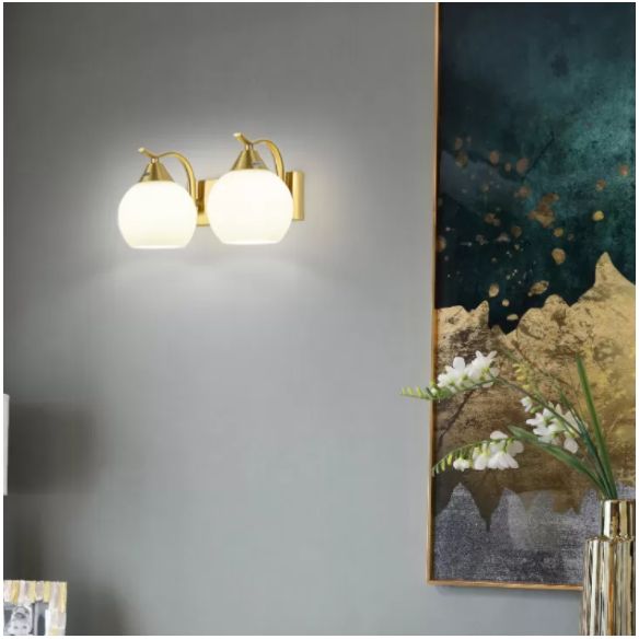 Glass Global Sconce Light Fixture Simplicity Style Gold Wall Lighting Fixture for Living Room