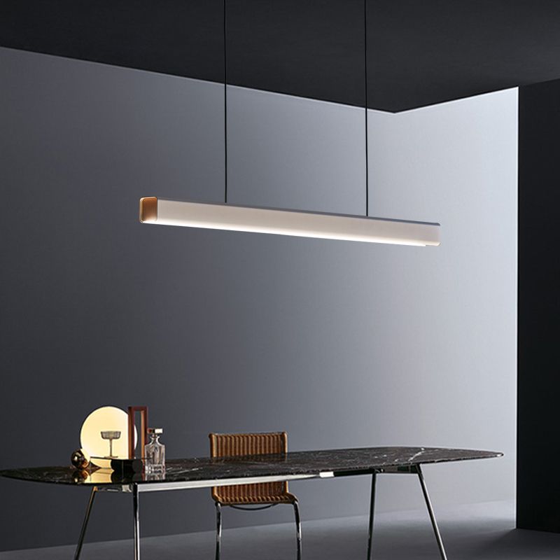 Contemporary Style Linear Island Pendant Metal 1- Light Island Light Fixture