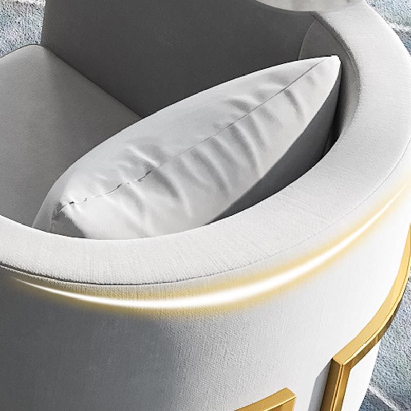 Glam Style Faux Marble Dining Set Round 1/2/3/5 Pieces Dining Set for Home Use