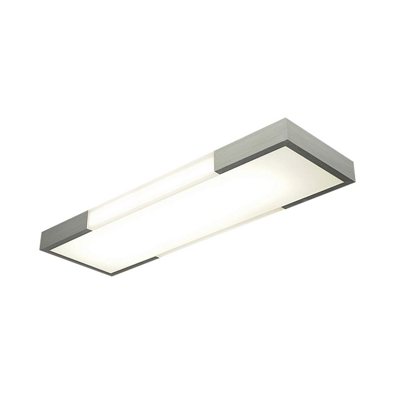 Lámpara empotrada rectangular Simplicity de 8"/15" de ancho, lámpara empotrada Led de metal de 24,5"/35,5" de largo para guardarropa en negro/plata