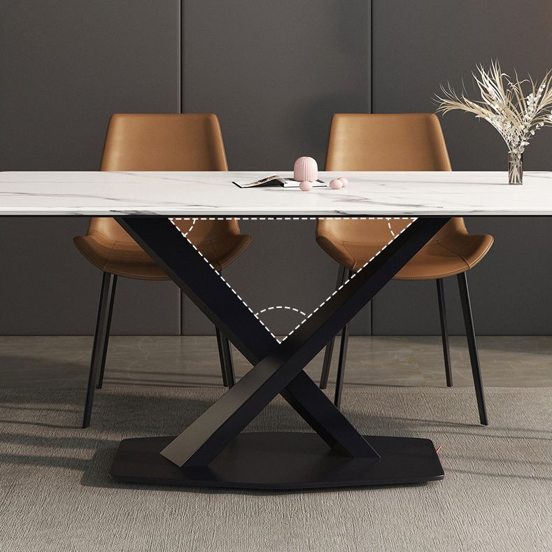 Sintered Stone Dining Room Set Contemporary with Rectangular Dining Table and Chairs