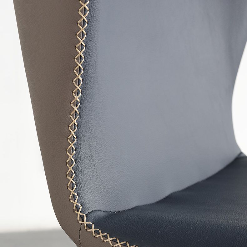 Modern Leather Home Side Chair Matte Finish Wingback Dining Chair