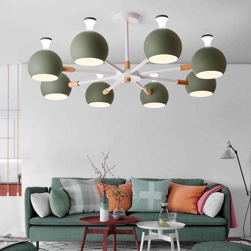 Multi Light Spherical Branch Hanging Light Modern Style Metal Hanging Lighting for Bedroom