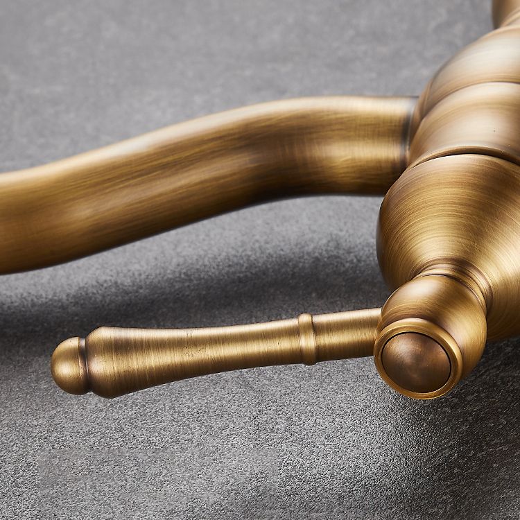 Traditional Wide Spread Bathroom Faucet Lever Handles Centerset Faucet