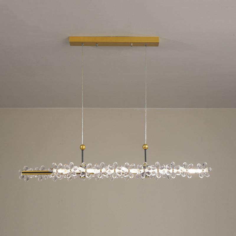 Modernism Single Golden Finish Ceiling Light LED Kitchen Island Lighting