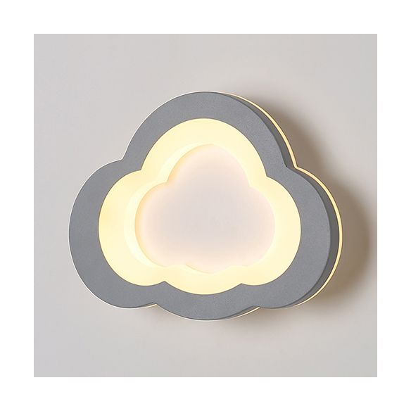 Integrated Led Cartoon Wall Mount Light Modern Simple Acrylic Wall Lighting in White