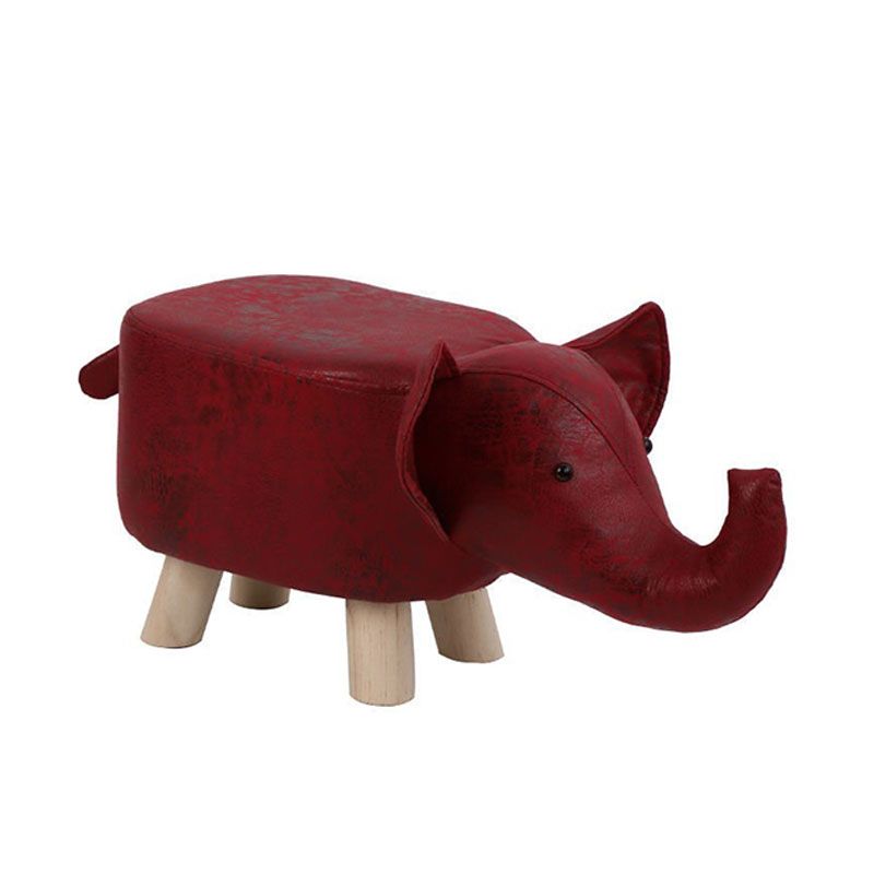 Contemporary Specialty Pouf Faux Leather Upholstered Ottoman