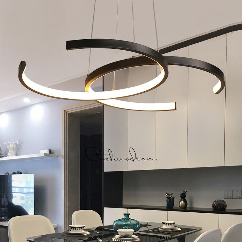 Acryl C-vormige hangende lampkit Hedendaagse stijl LED-hanger verlichtingsarmatuur