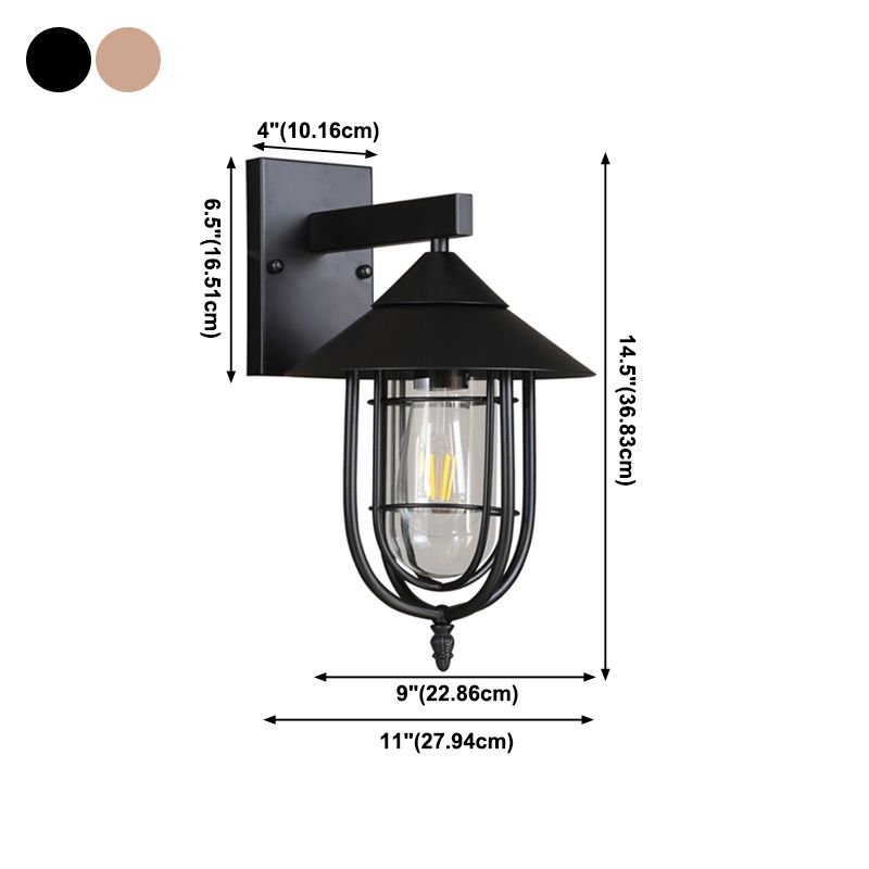 Metal Tapered Wall Sconce Lights Industrial Style 1 Light Wall Mounted Lamps