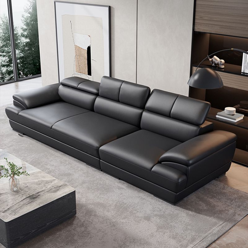Black Contemporary Cushion Back Sofa/Sectional for Living Room