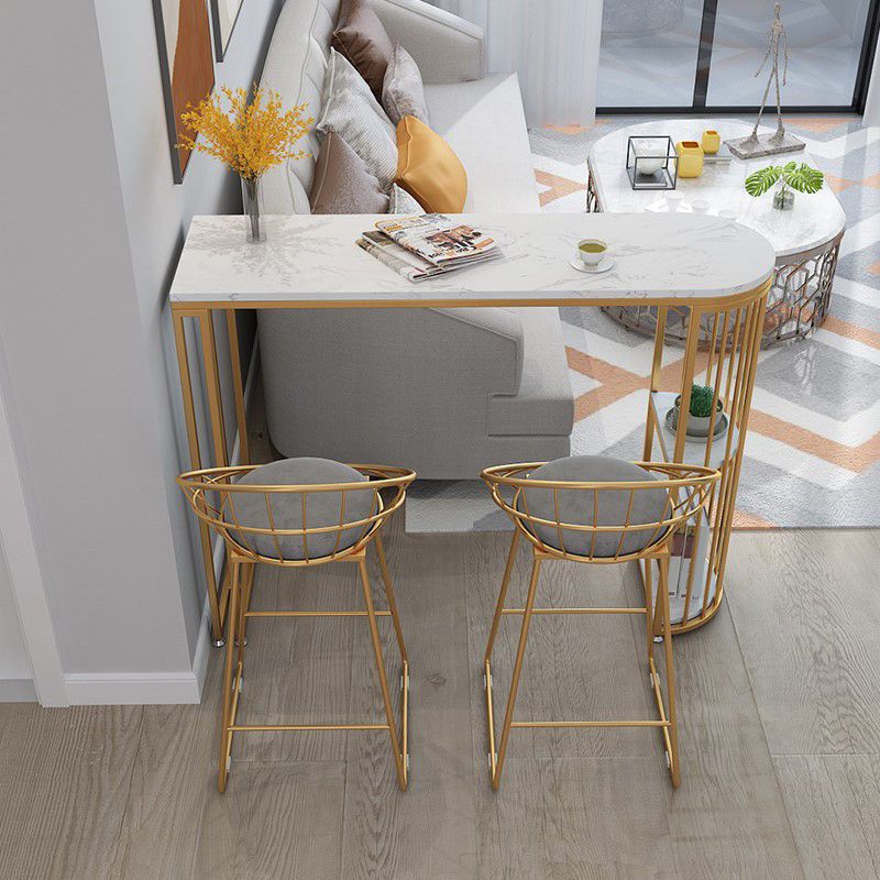 Glam Pub Table Specialty Double Pedestal Bar Table for Indoor Use