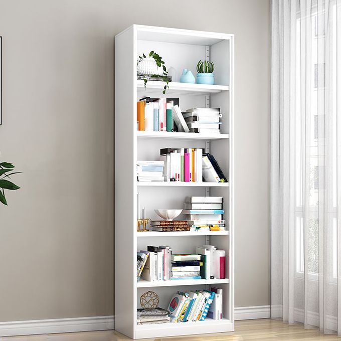 White and Black Modern Bookshelf Closed Back Wood Bookcase for Home