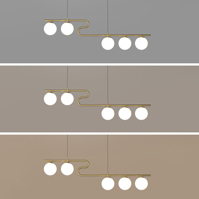 Apparecchiatura dell'illuminazione dell'isola Globe in stile Nordic Glass Isola sospesa per sala da pranzo