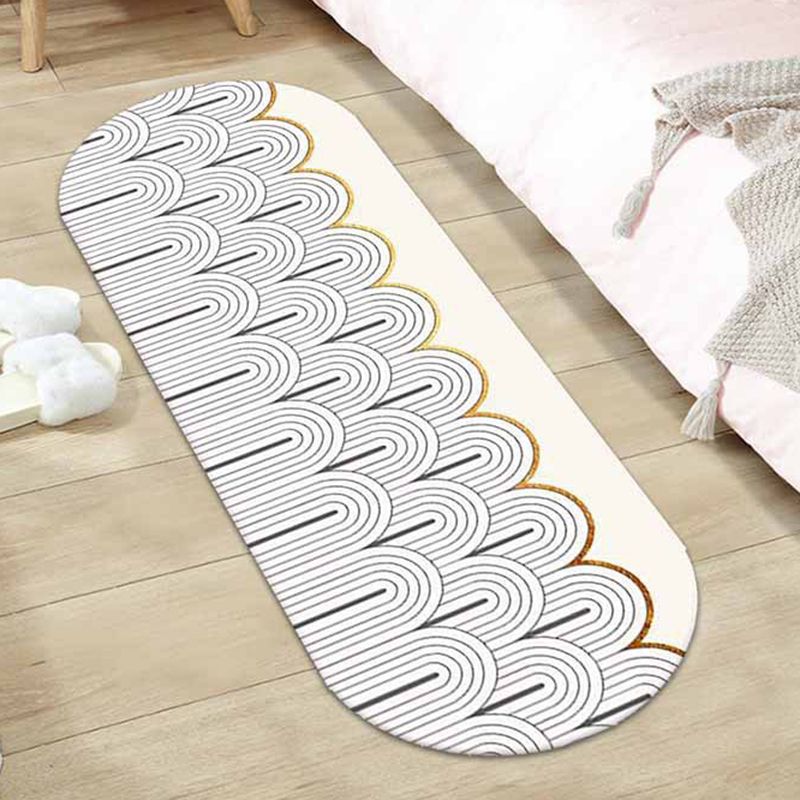 Light Green Color Block Rug Polyester Casual Rug Non-Slip Backing Rug for Living Room