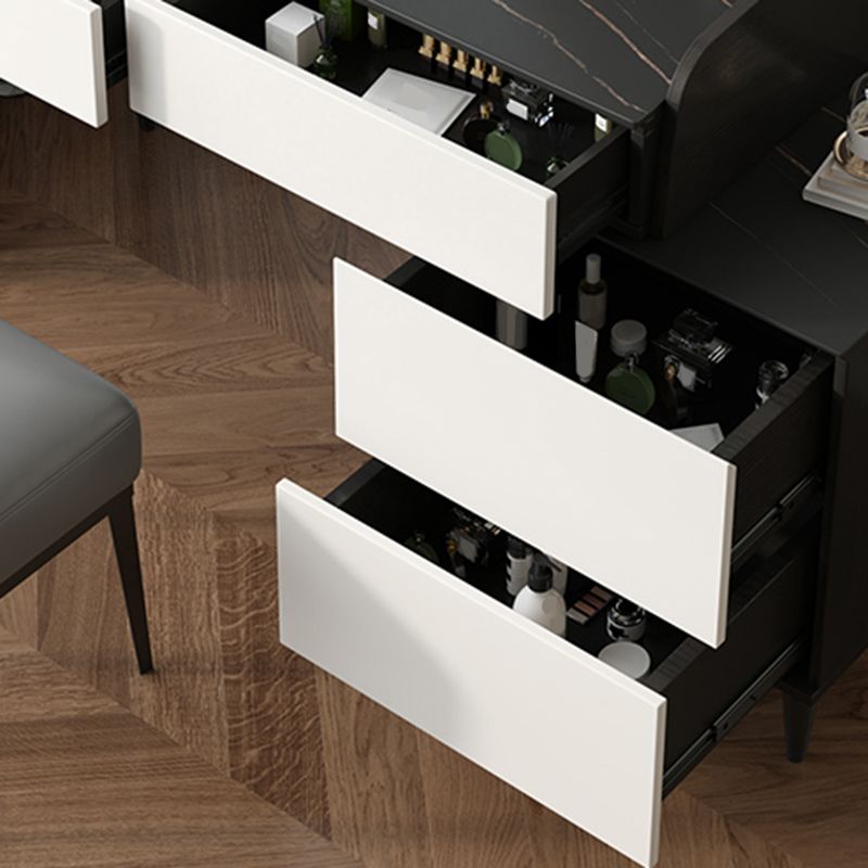 Black Stone Top Vanity Table Set Modern Simple Drawers in Included Makeup Dressing Table
