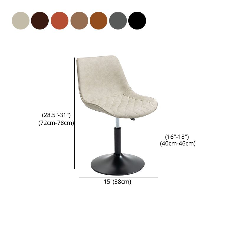 Industrial Bar and Counter Stool Adjustable Height Stool with Pedestal Base in Black