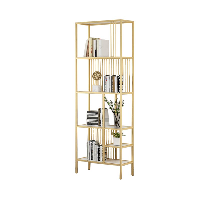 Black and Gold Modern Shelf Bookcase Metal Open Shelf for Home
