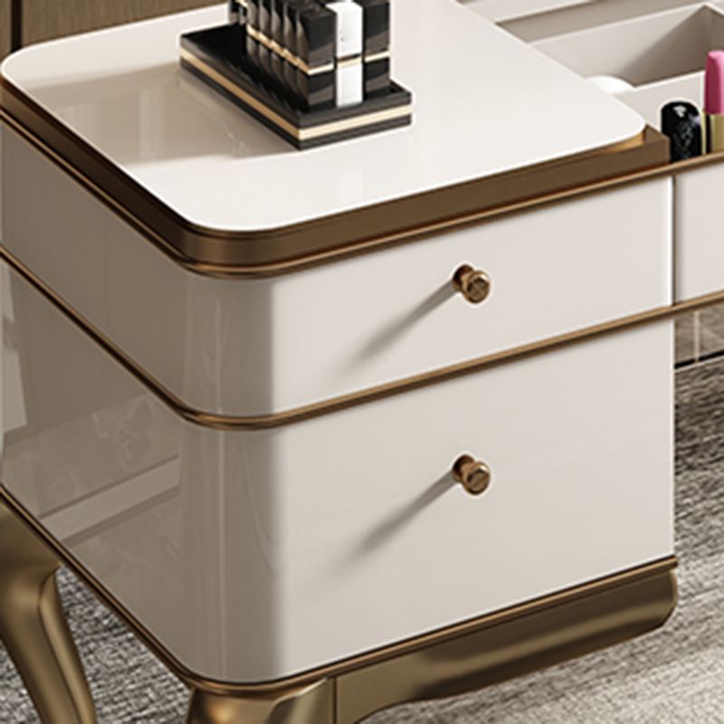 4 Storage Drawers Mirrored Vanity Victorian Wooden Make-up Vanity