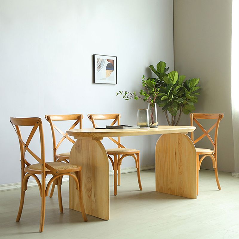 Oval Dining Table Solid Wood Contemporary Style Table for Home Kitchen