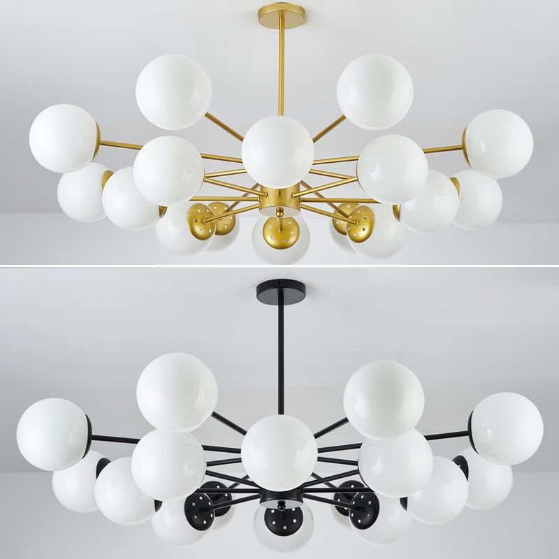 Glass Global Multi Pendant Light Contemporary Style Chandelier Lighting Fixture for Living Room