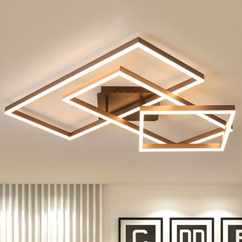 Metallgeometrische, halbbündige Beleuchtung, modernistische 2/3/4-Lichter, braune LED-Halbbündige-Montagelampe in weißem/warmem Licht