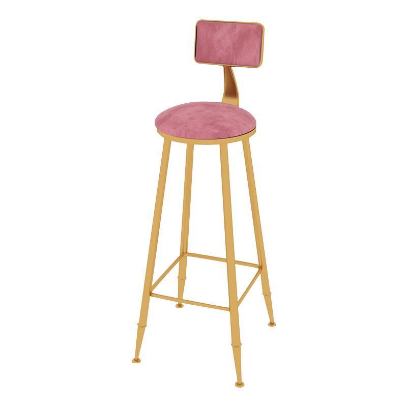 Taburete de bar con tapicería glamorosa taburete de barra con patas de hierro y espalda baja, cojín