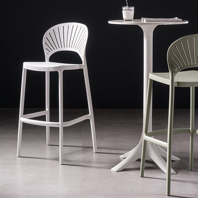 Taburete de bar trasero completo del taburete sin brazos contemporáneo plástico del comedor de la cocina